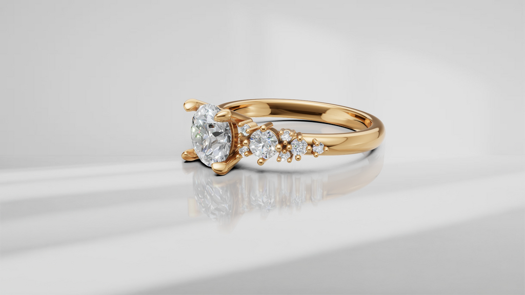 Starlight Cluster Accent Engagement Ring [Made to Order]