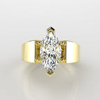 Wide High Polish Solitaire Engagement Ring [Made to Order]
