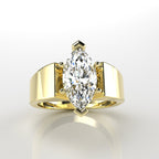 Wide High Polish Solitaire Engagement Ring [Made to Order]