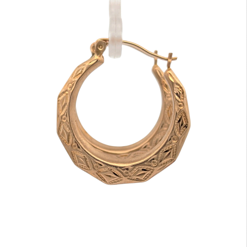 Vintage Textured Hoop Earrings