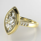 Stepped Bezel Set Marquise Engagement Ring [Made to Order]