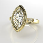 Stepped Bezel Set Marquise Engagement Ring [Made to Order]