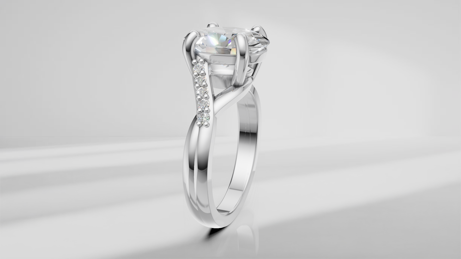 Split Shank Diamond Engagement Ring [Made to Order]