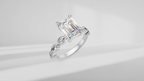 Emerald Cut and Bezel Set Accent Engagement Ring [Made to Order]
