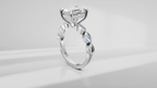 Emerald Cut and Bezel Set Accent Engagement Ring [Made to Order]