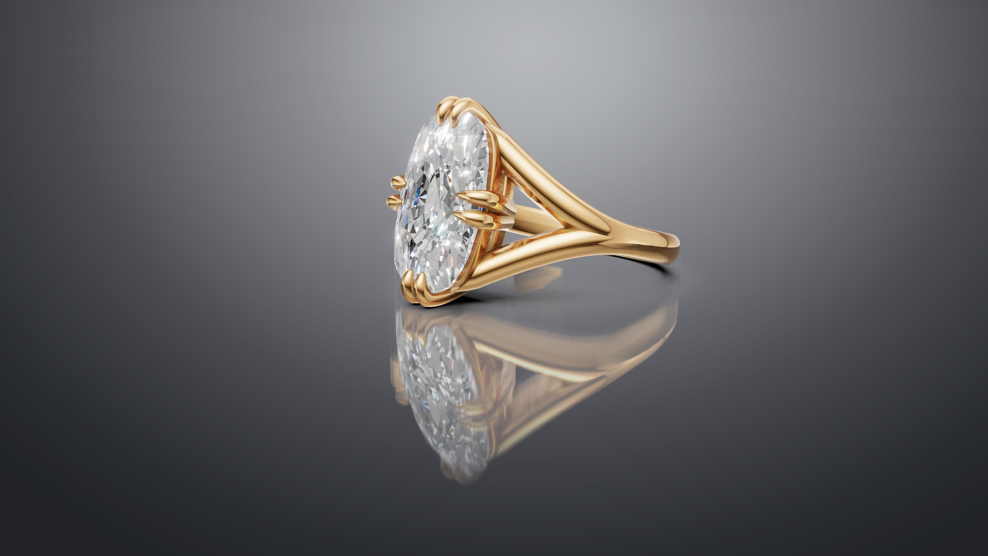 Split Shank Compass Prong Engagement Ring [Made to Order]
