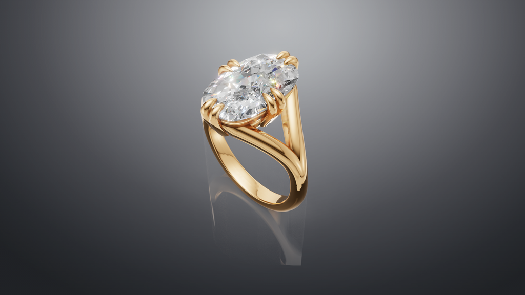 Split Shank Compass Prong Engagement Ring [Made to Order]