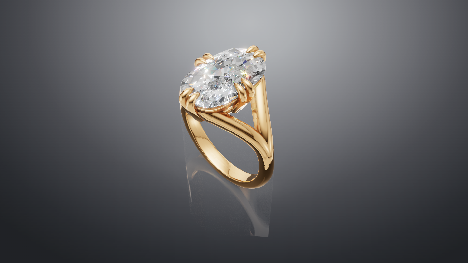 Split Shank Compass Prong Engagement Ring [Made to Order]