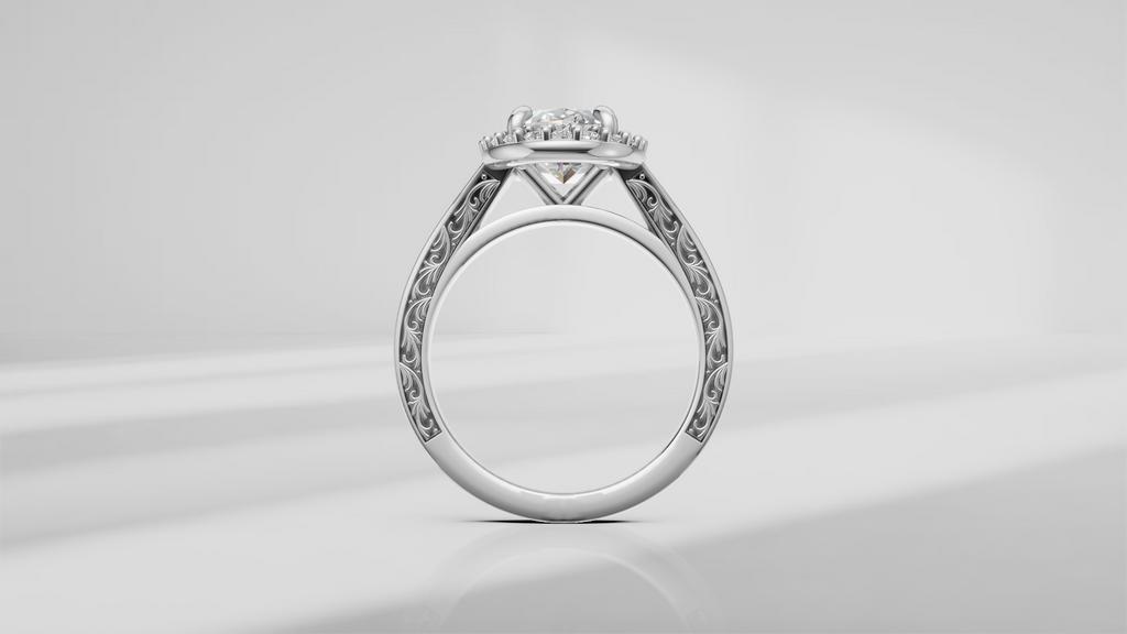 Vintage-Inspired Engagement Ring with Engraving [Made to Order]