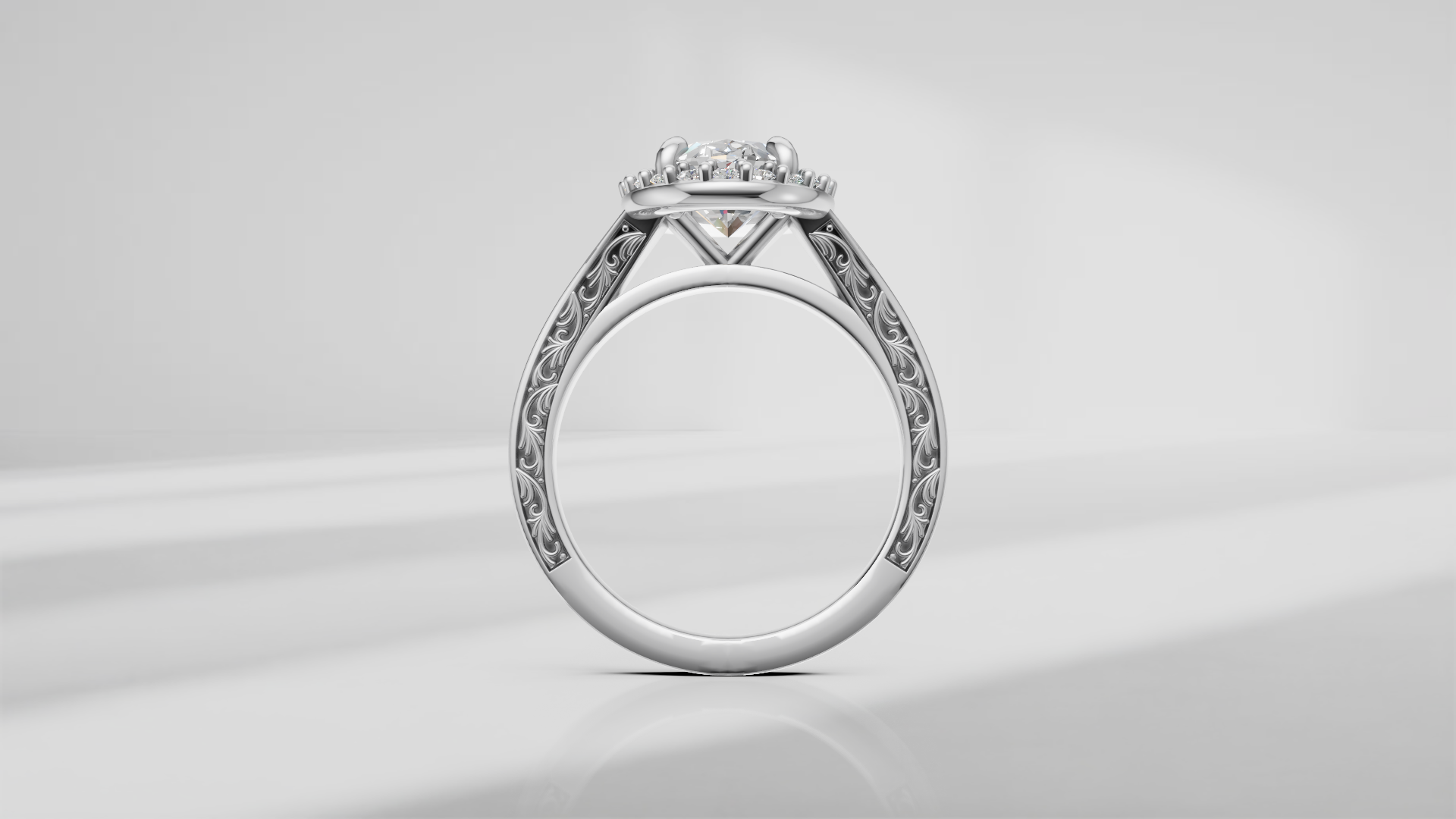 Vintage-Inspired Engagement Ring with Engraving [Made to Order]