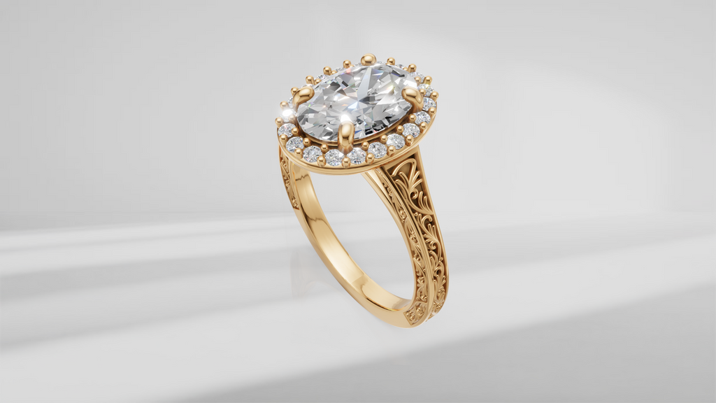 Vintage-Inspired Engagement Ring with Engraving [Made to Order]