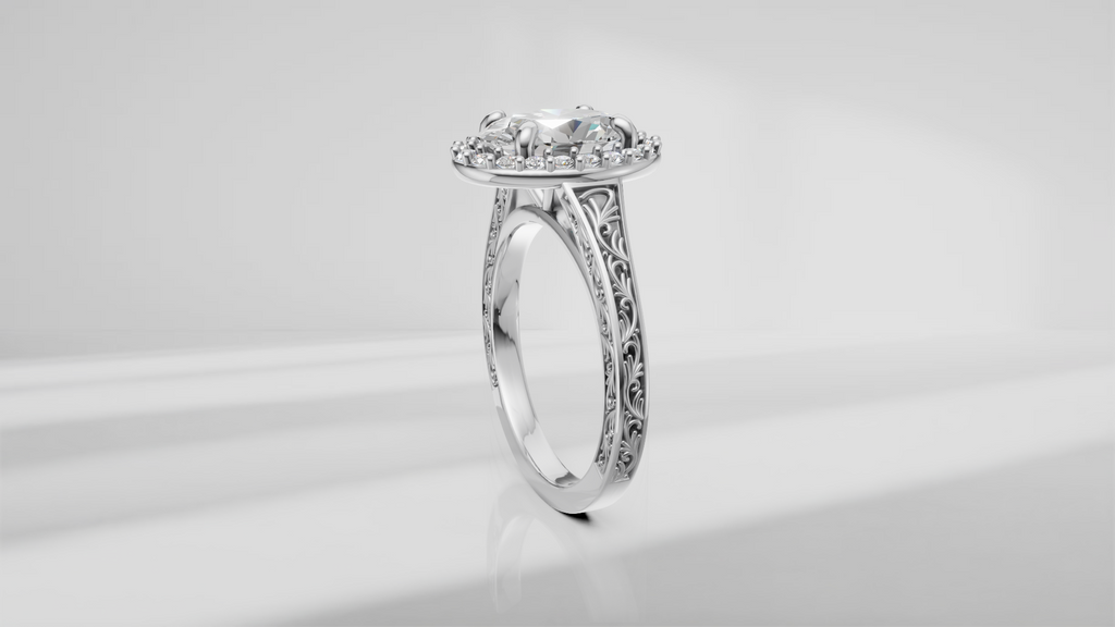 Vintage-Inspired Engagement Ring with Engraving [Made to Order]