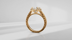 Vintage-Inspired Engagement Ring with Engraving [Made to Order]