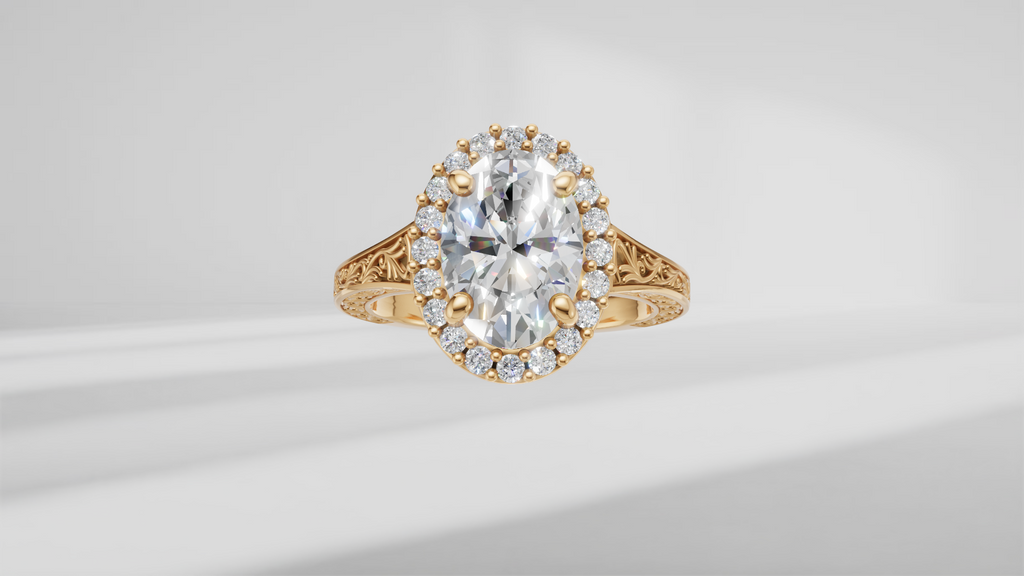 Vintage-Inspired Engagement Ring with Engraving [Made to Order]