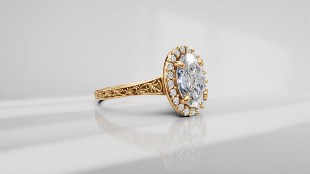 Vintage-Inspired Engagement Ring with Engraving [Made to Order]
