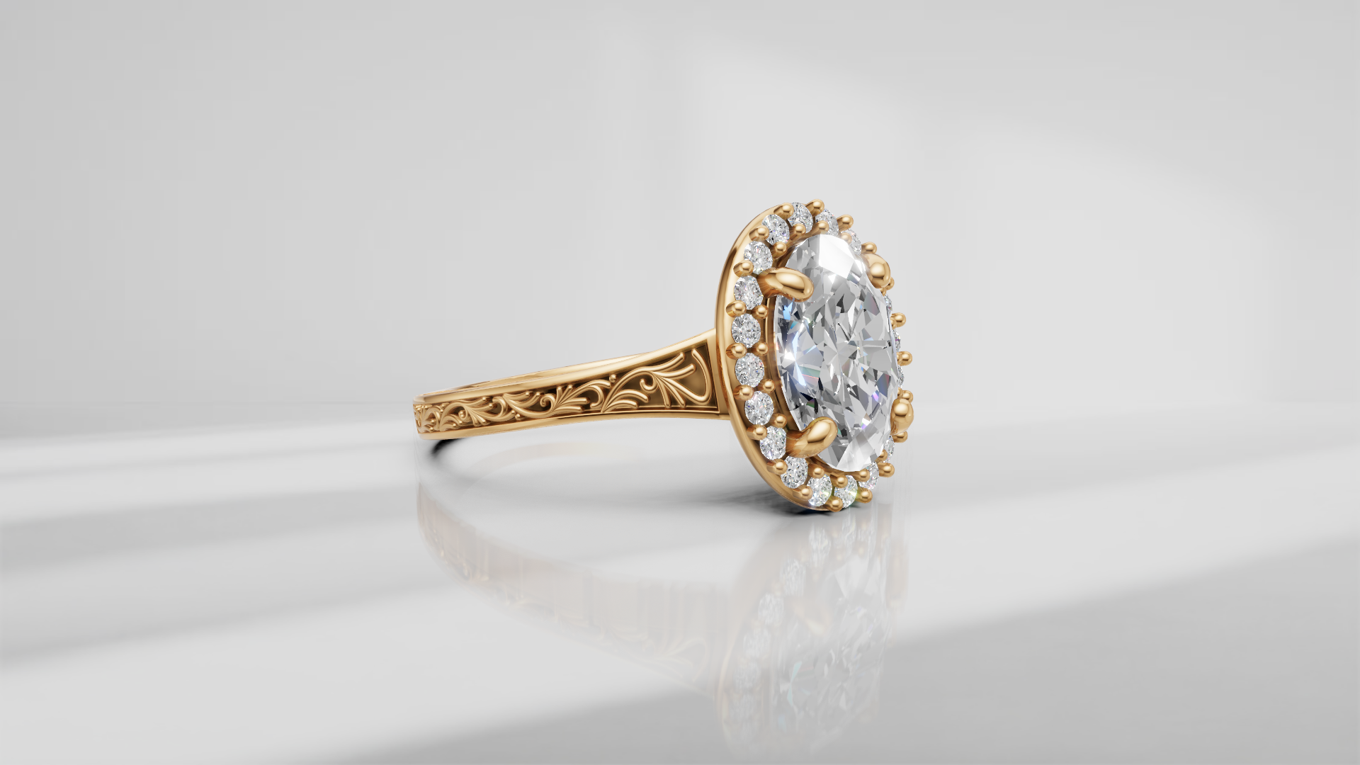 Vintage-Inspired Engagement Ring with Engraving [Made to Order]