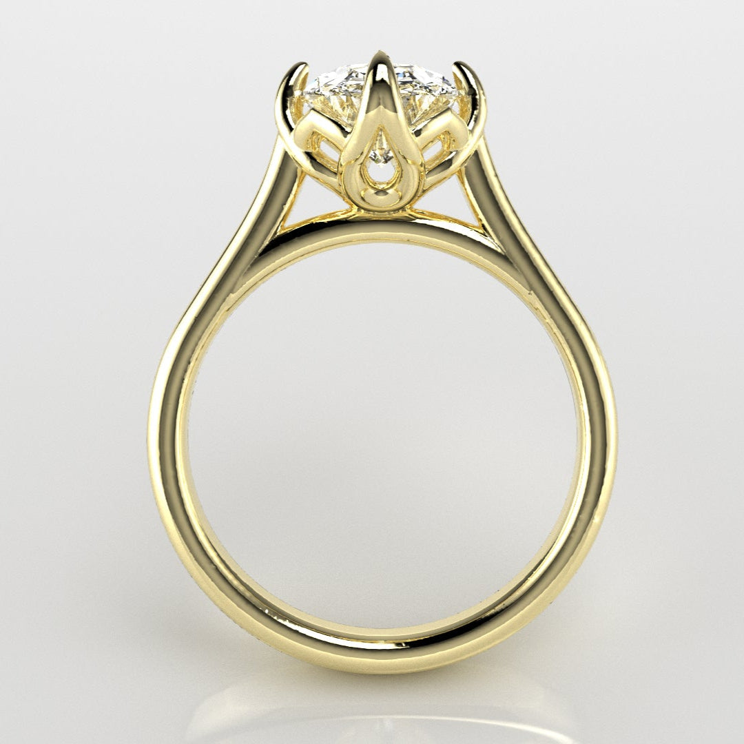 Tulip Solitaire Engagement Ring [Made to Order]