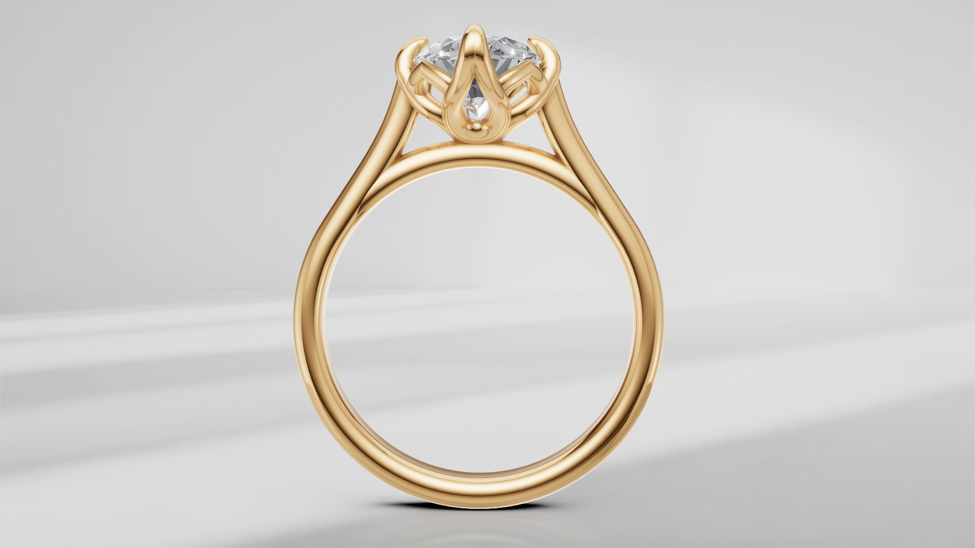Tulip Solitaire Engagement Ring [Made to Order]