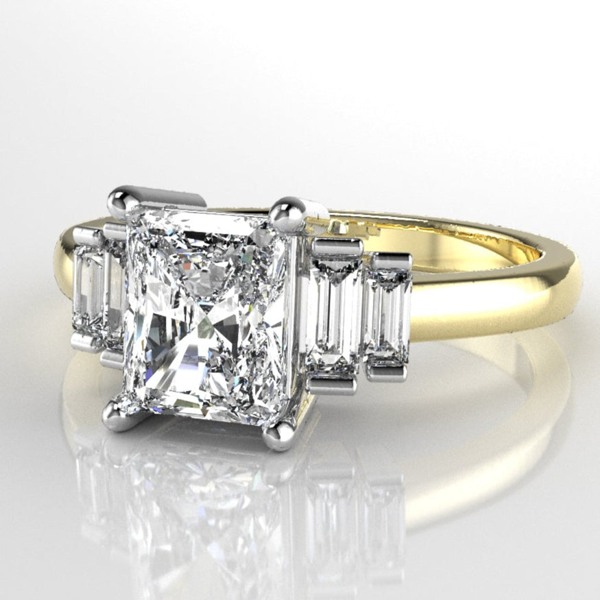 Five Stone Geometric Baguette Engagement Ring [Made to Order]