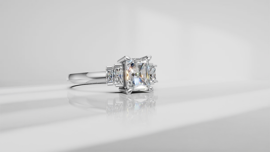 Five Stone Geometric Baguette Engagement Ring [Made to Order]