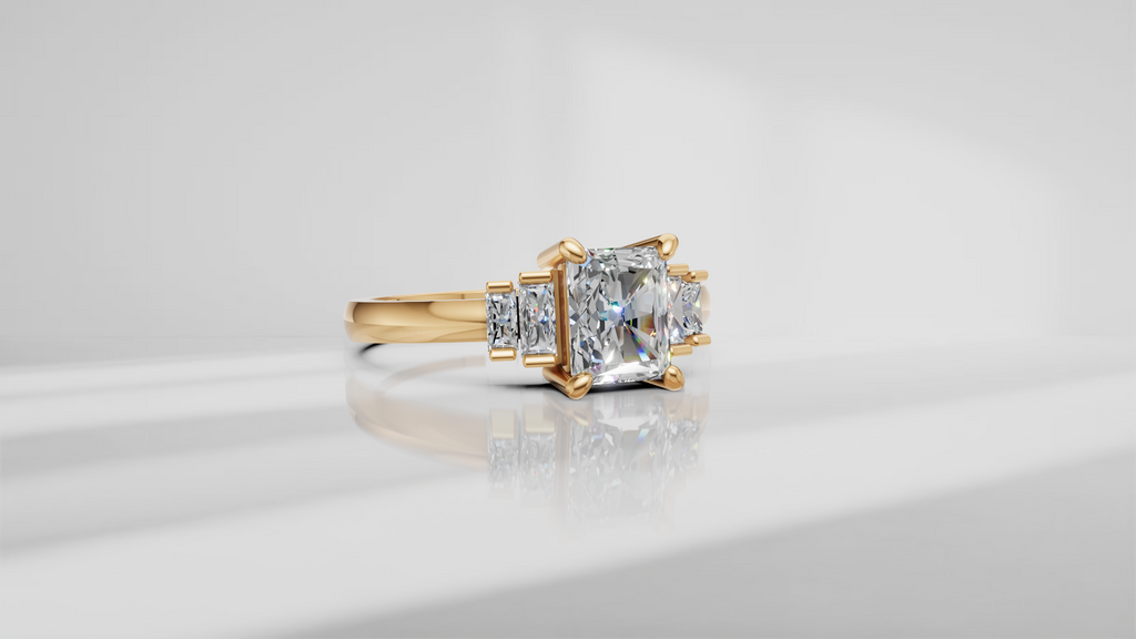 Five Stone Geometric Baguette Engagement Ring [Made to Order]