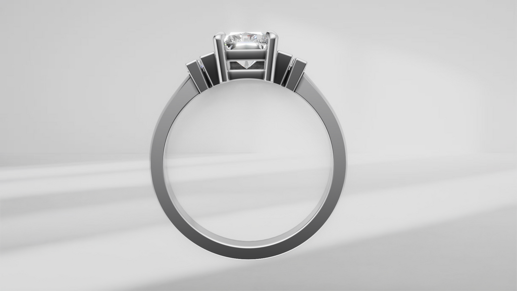 Five Stone Geometric Baguette Engagement Ring [Made to Order]