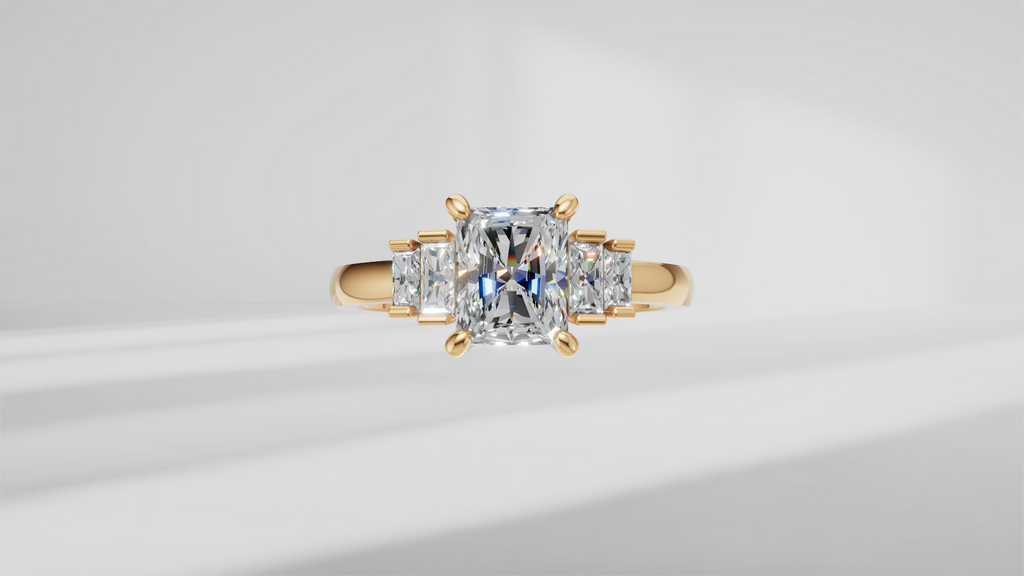 Five Stone Geometric Baguette Engagement Ring [Made to Order]