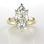 Arrow Marquise and Baguette Engagement Ring [Made to Order]