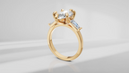 Arrow Marquise and Baguette Engagement Ring [Made to Order]