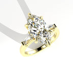 Arrow Marquise and Baguette Engagement Ring [Made to Order]