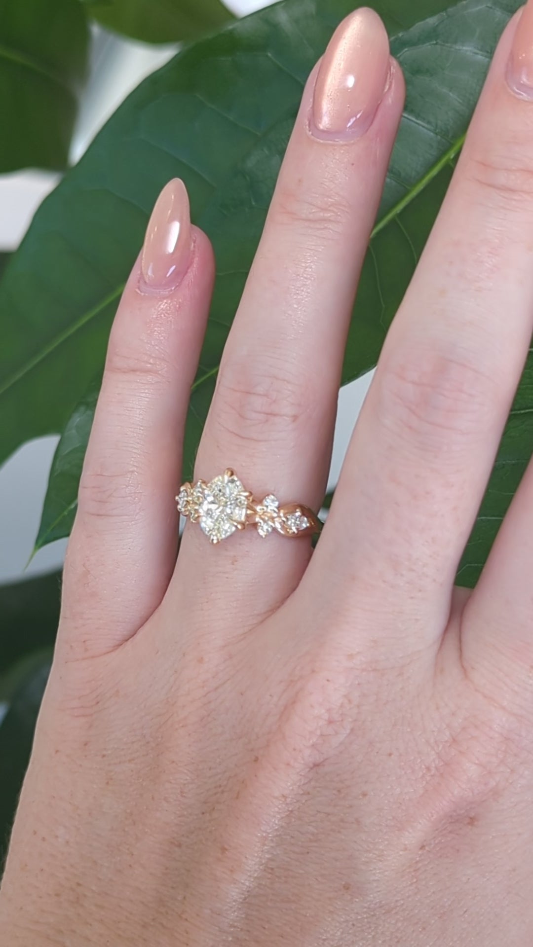 "Missy's Ring" - 14K Yellow Gold Floral Engagement Ring [Made to Order]