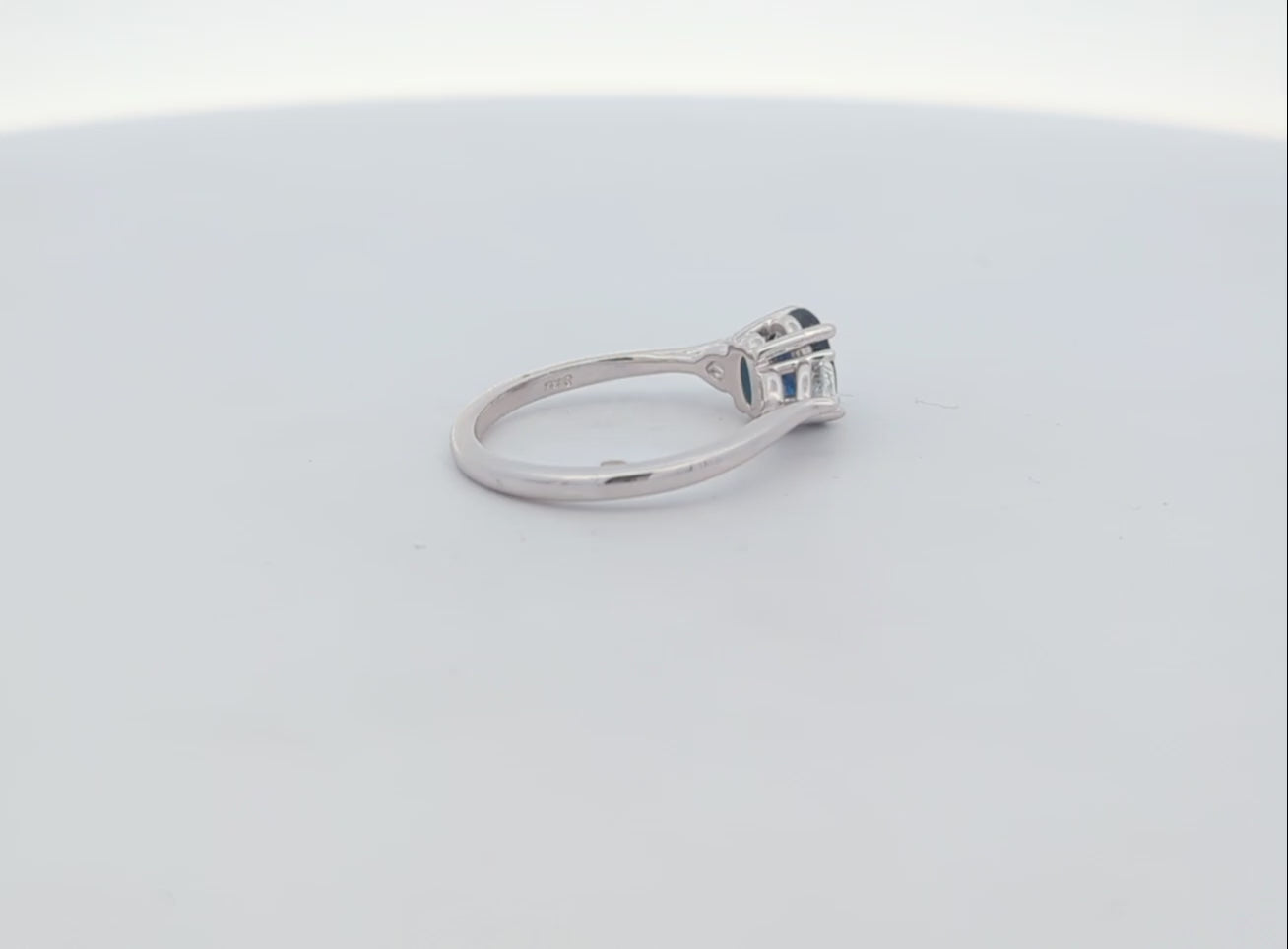 14K White Gold Sapphire and Diamond Ring