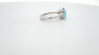 Aquamarine and Diamond Ring in 14K White Gold