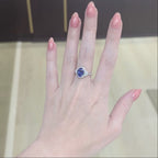 Tanzanite and Diamond Halo Ring