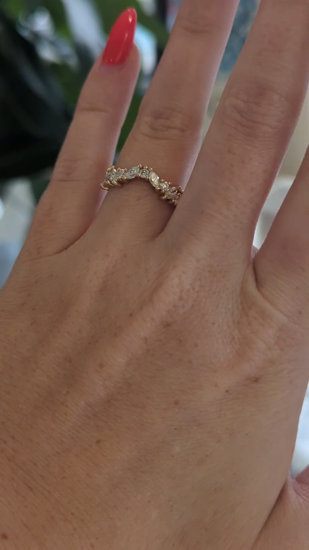 Contour Marquise and Round Diamond Band [Made to Order]
