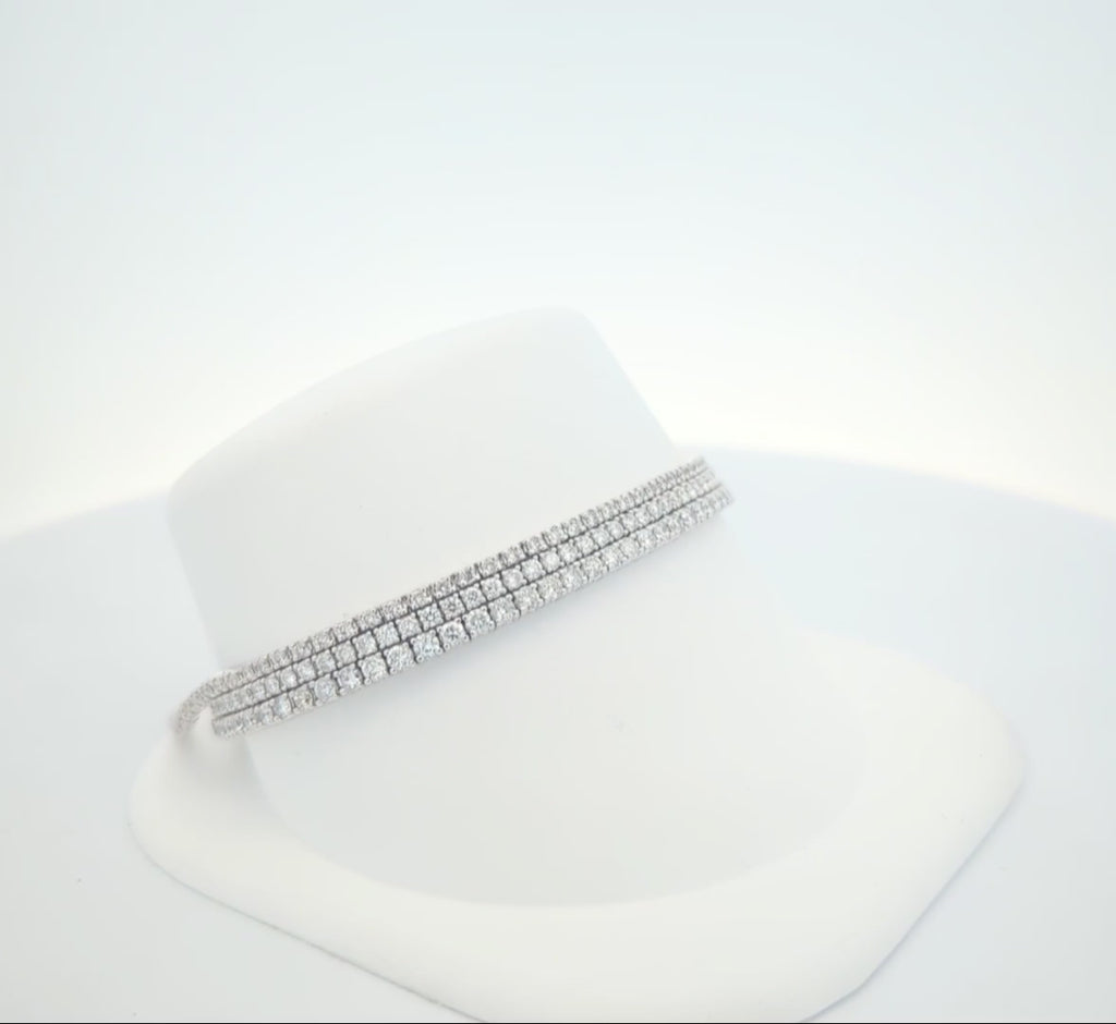 14K White Gold Natural Diamond Tennis Bracelet