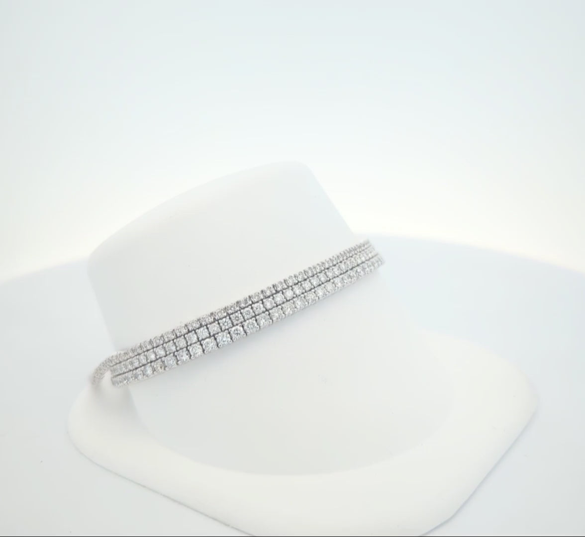 14K White Gold Natural Diamond Tennis Bracelet