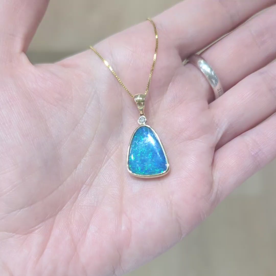 Opal and Diamond Pendant