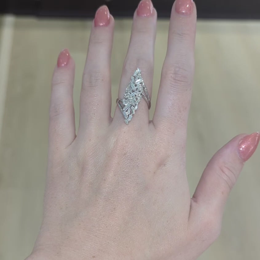 Vintage Baguette Diamond Cocktail Ring