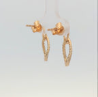 14K White and Yellow Gold Diamond Dangle Earrings