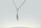 14K White Vintage Inspired Diamond and Sapphire Pendant