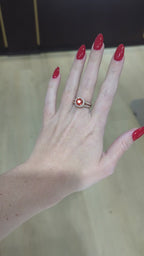 Vintage LeVian Ring with Fire Opal and Diamond