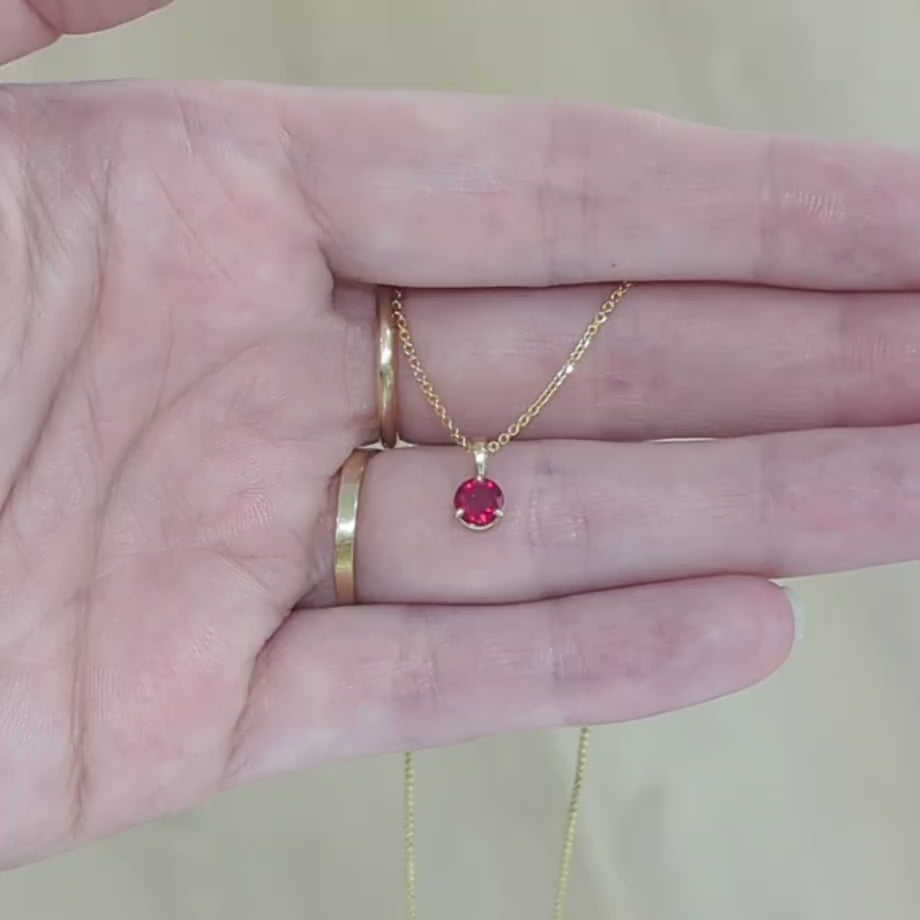 Teresa Gemstone Three-Prong Solitaire Pendant