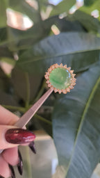 Vintage Jade and Diamond Cocktail Ring
