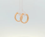 14K Yellow Gold and Burnish-Set Diamond Huggies