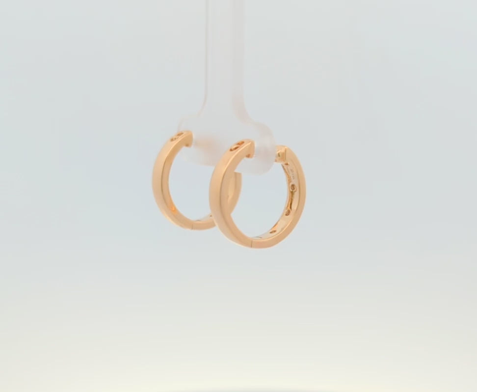 14K Yellow Gold and Burnish-Set Diamond Huggies