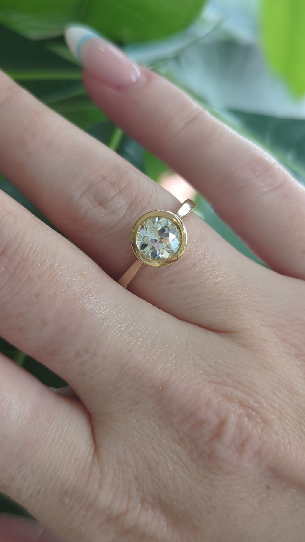 Bezel Set Cathedral Shank Engagement Ring [Made to Order]