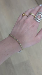 14k Yellow Gold Sapphire and Diamond Tennis Bracelet