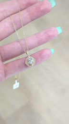 Vintage Inspired Pendant with Natural Cushion Cut Diamond