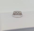 Vintage 14K White Gold and Old Mine Cut Diamond Band